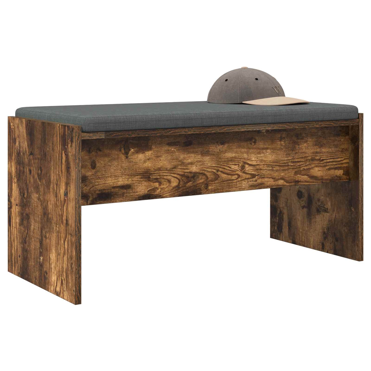 Hallbænk med pude Røget eg 83 x 38 x 40 cm