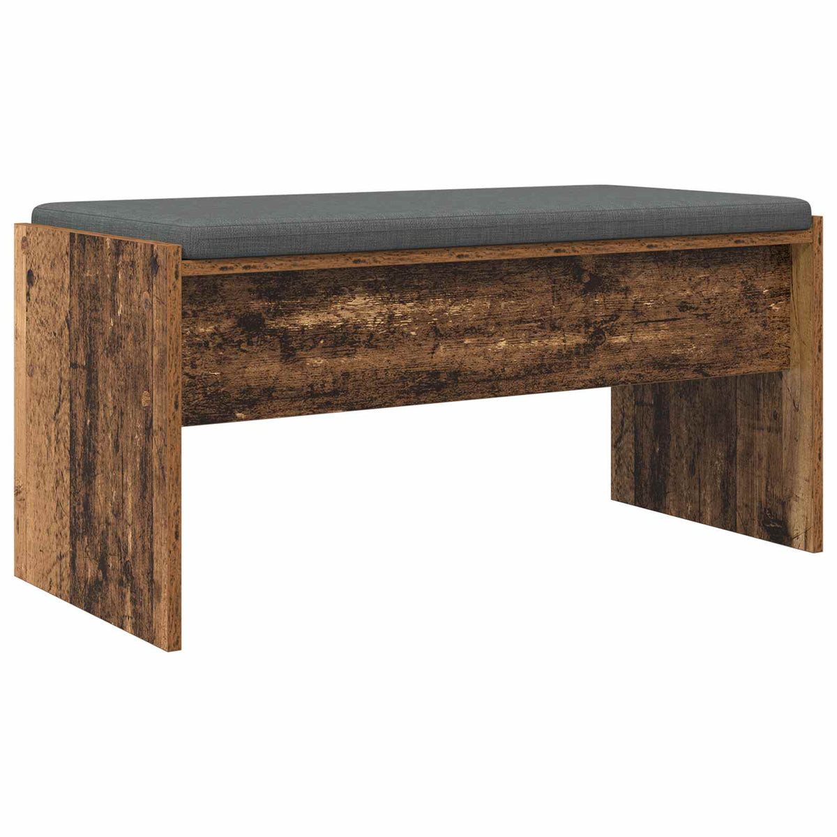 Hallbænk med pude Gammelt træ 83 x 38 x 40 cm