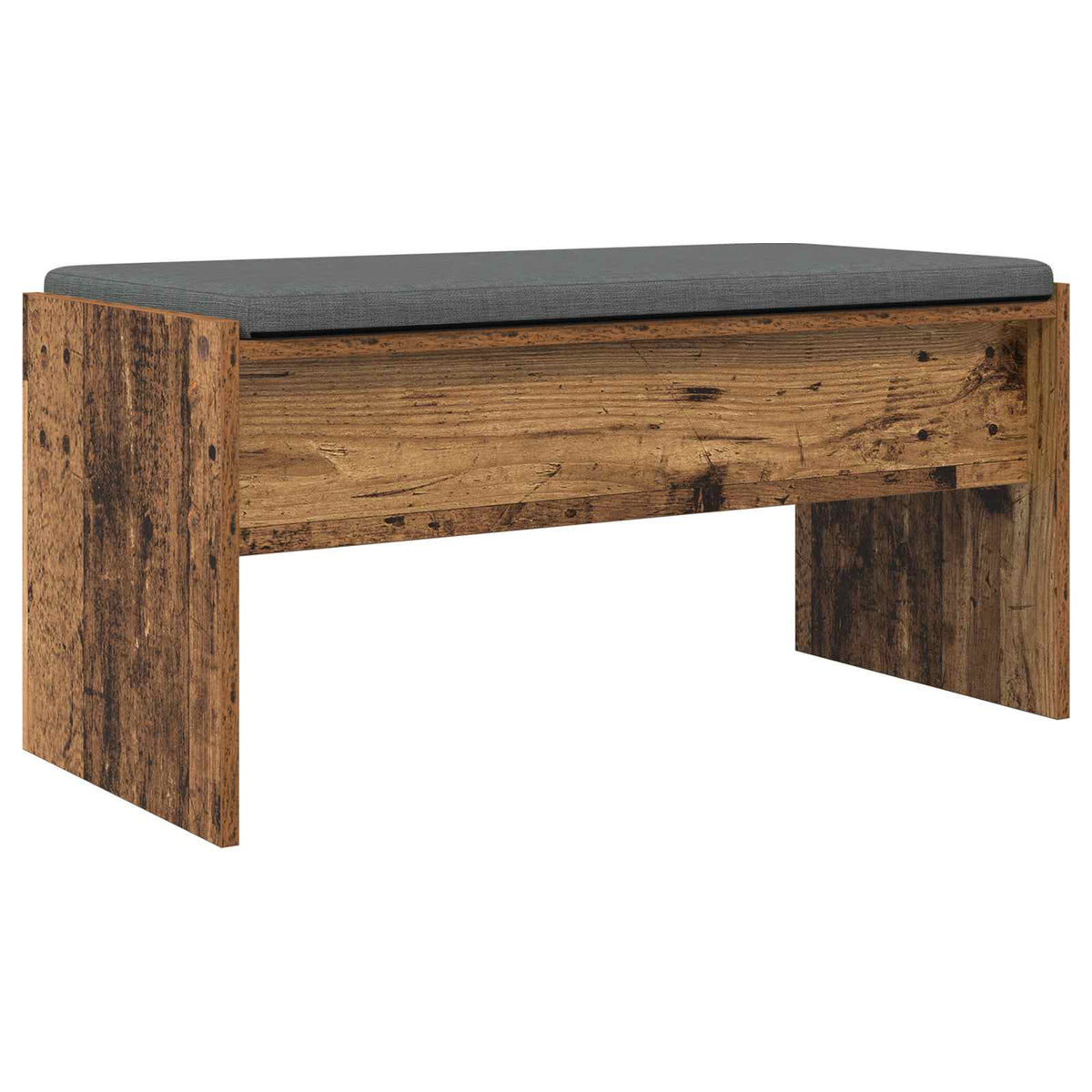 Hallbænk med pude Gammelt træ 83 x 38 x 40 cm