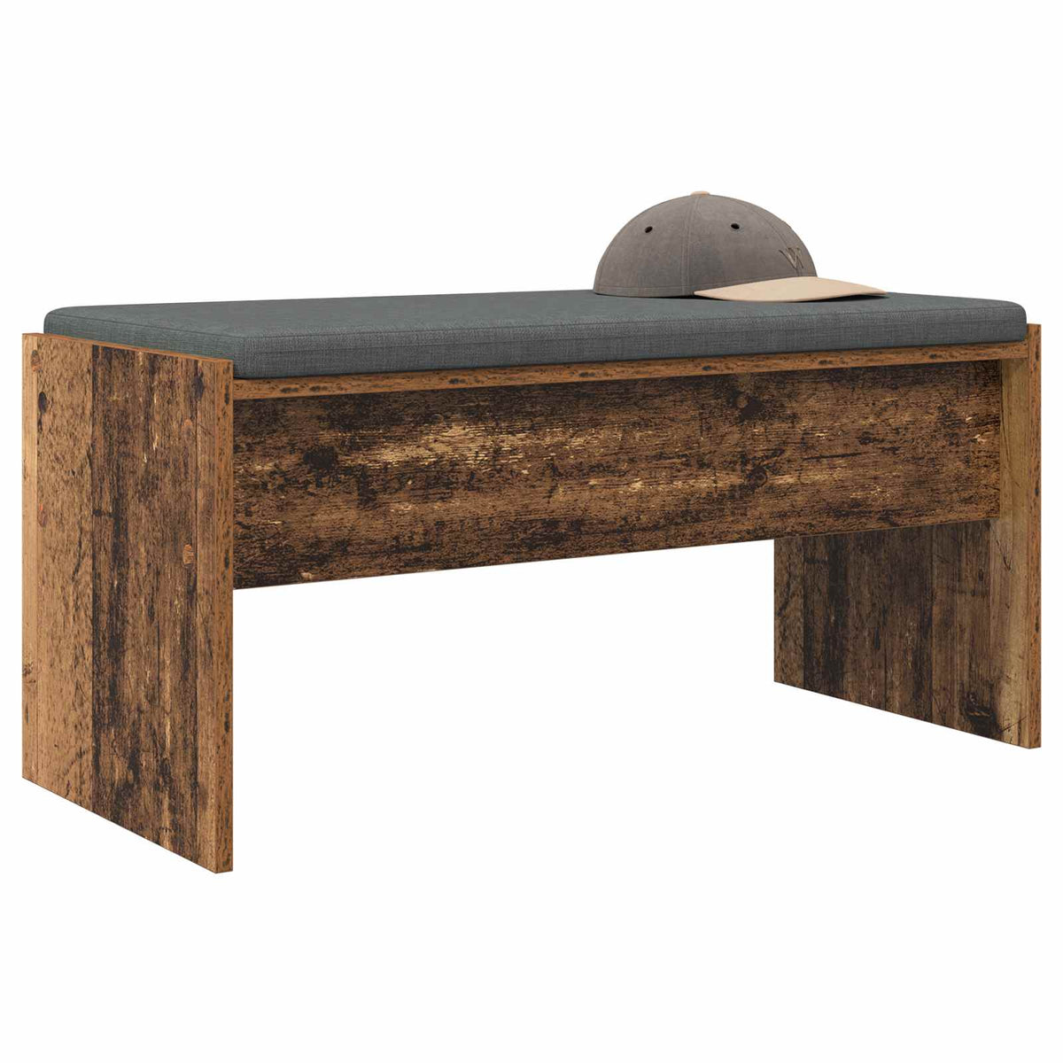 Hallbænk med pude Gammelt træ 83 x 38 x 40 cm