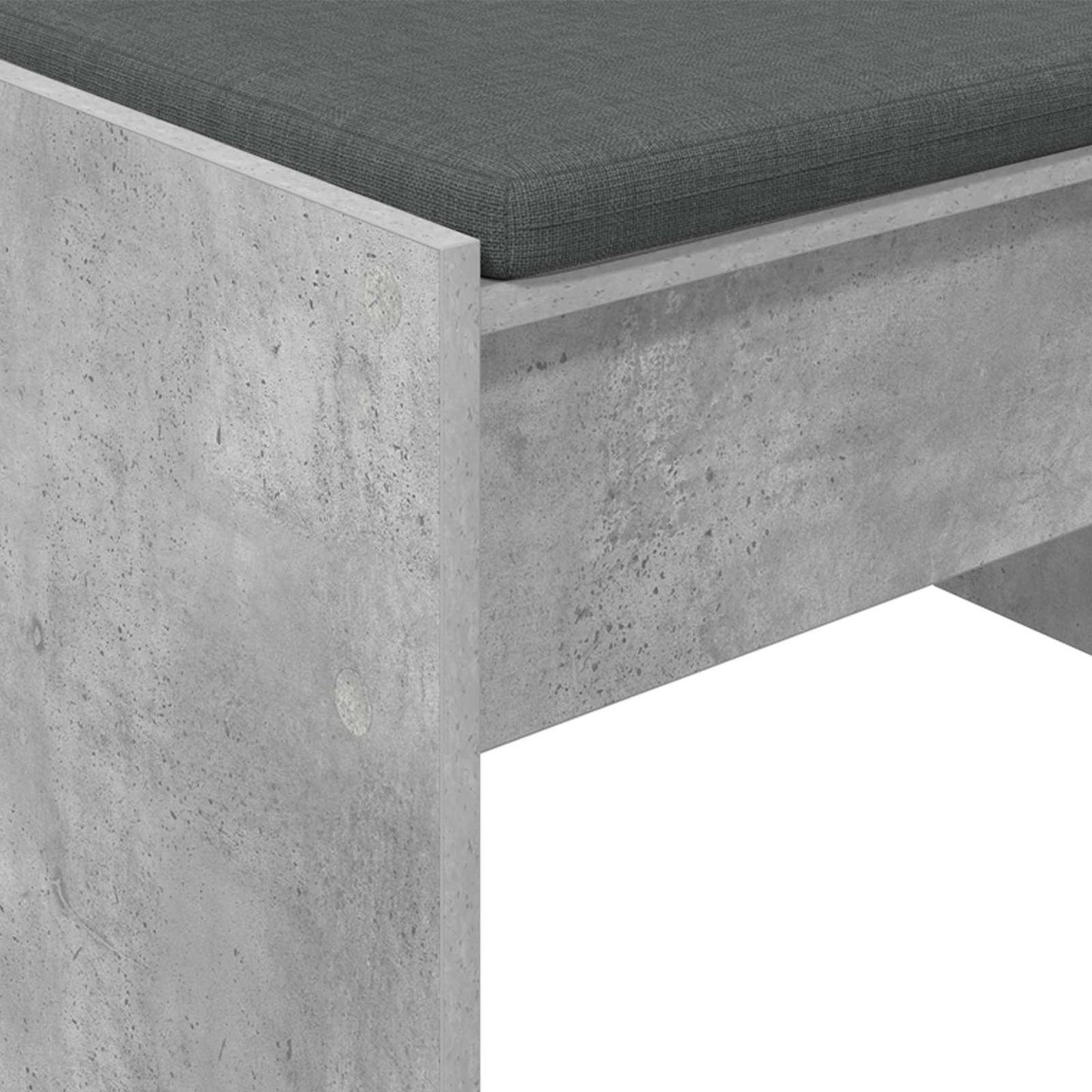 Hallbænk med pude Beton Grå 103 x 38 x 40 cm