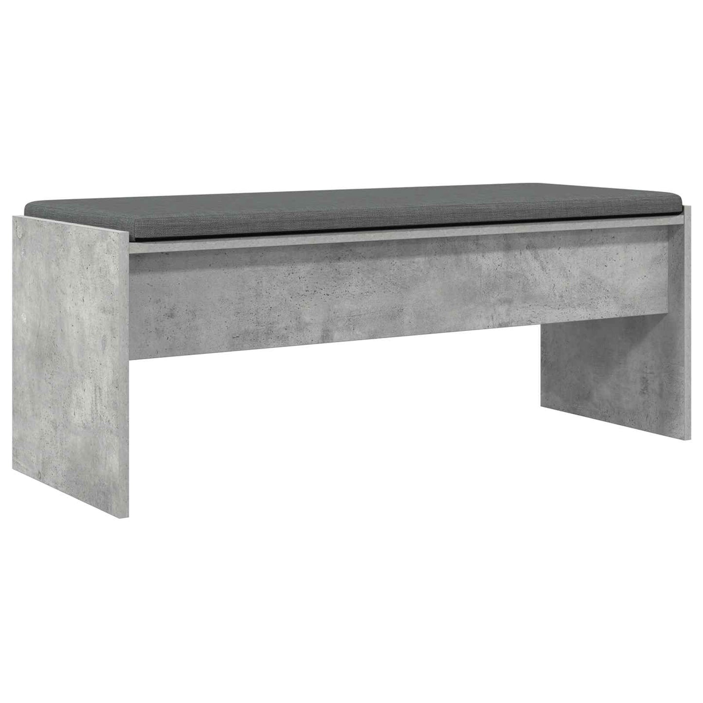 Hallbænk med pude Beton Grå 103 x 38 x 40 cm
