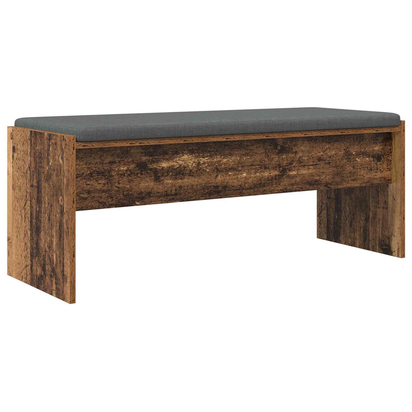 Hallbænk med pude Gammelt træ 103 x 38 x 40 cm