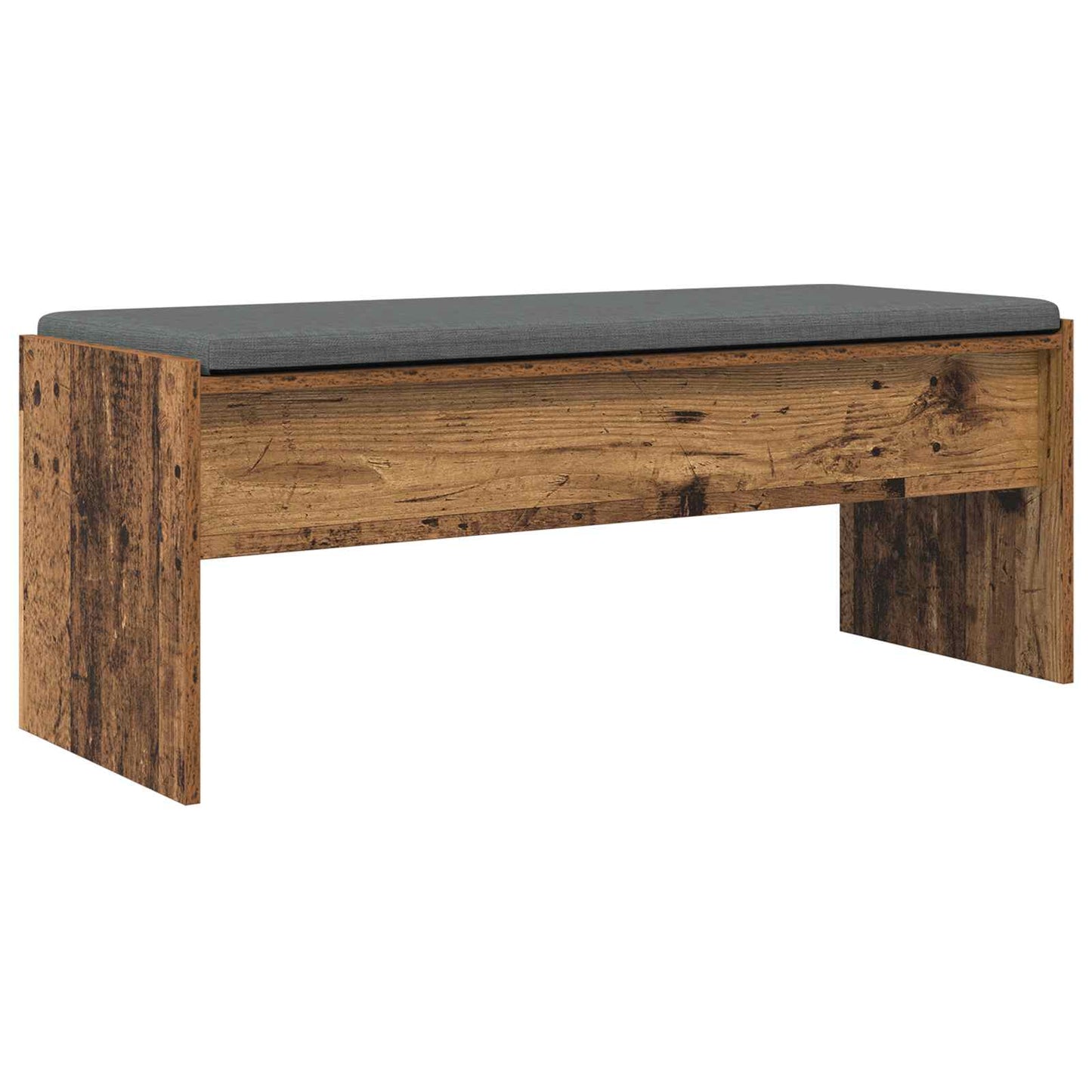 Hallbænk med pude Gammelt træ 103 x 38 x 40 cm