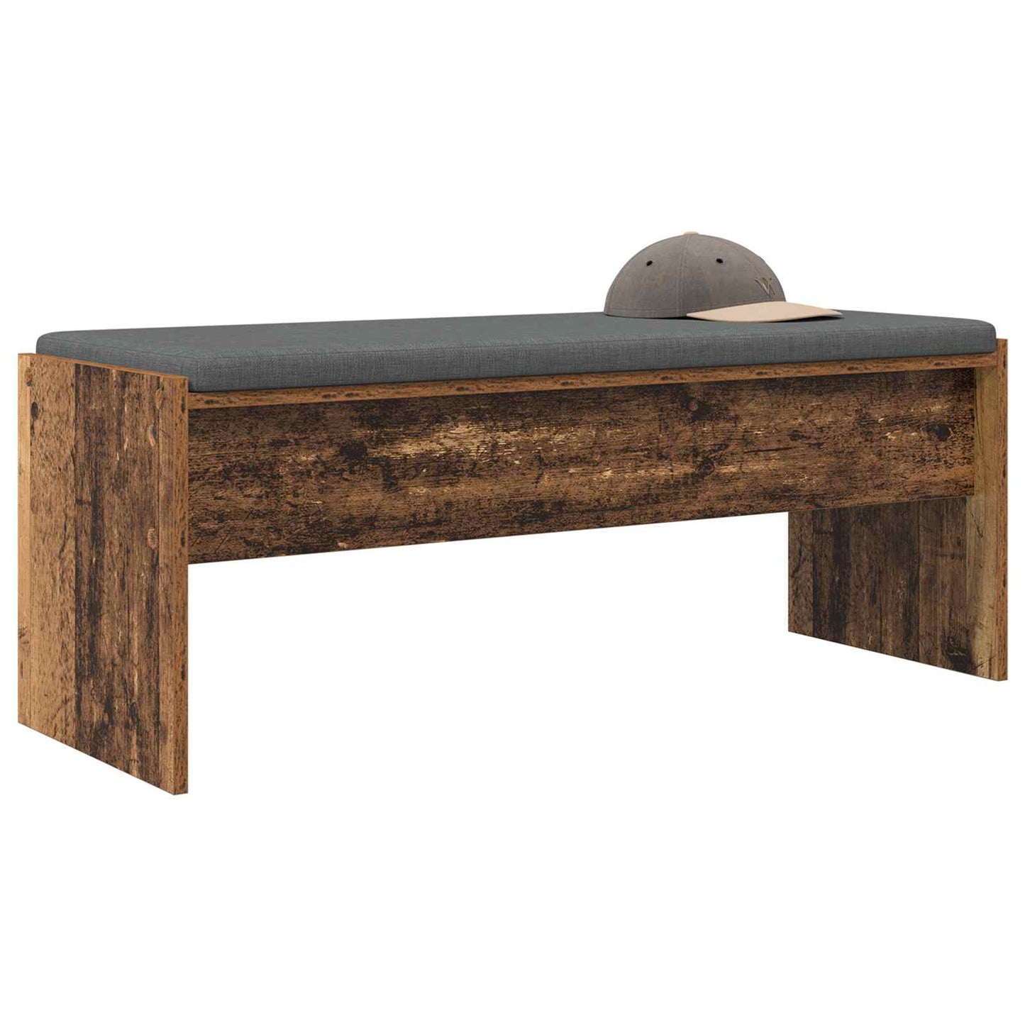 Hallbænk med pude Gammelt træ 103 x 38 x 40 cm