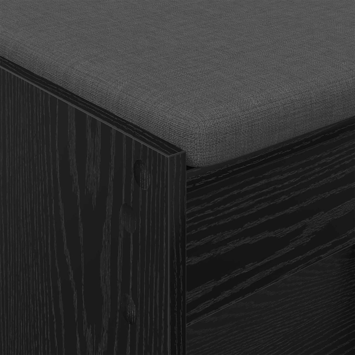 Hallbænk Sort Eg 63 x 38 x 45 cm Kunstigt træ og stof