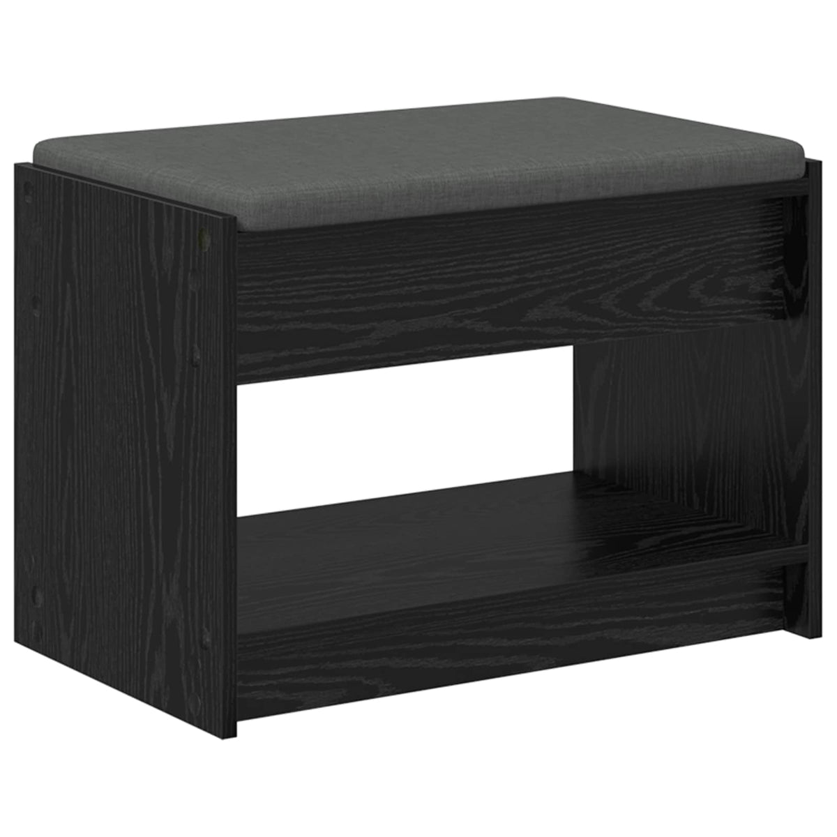 Hallbænk Sort Eg 63 x 38 x 45 cm Kunstigt træ og stof
