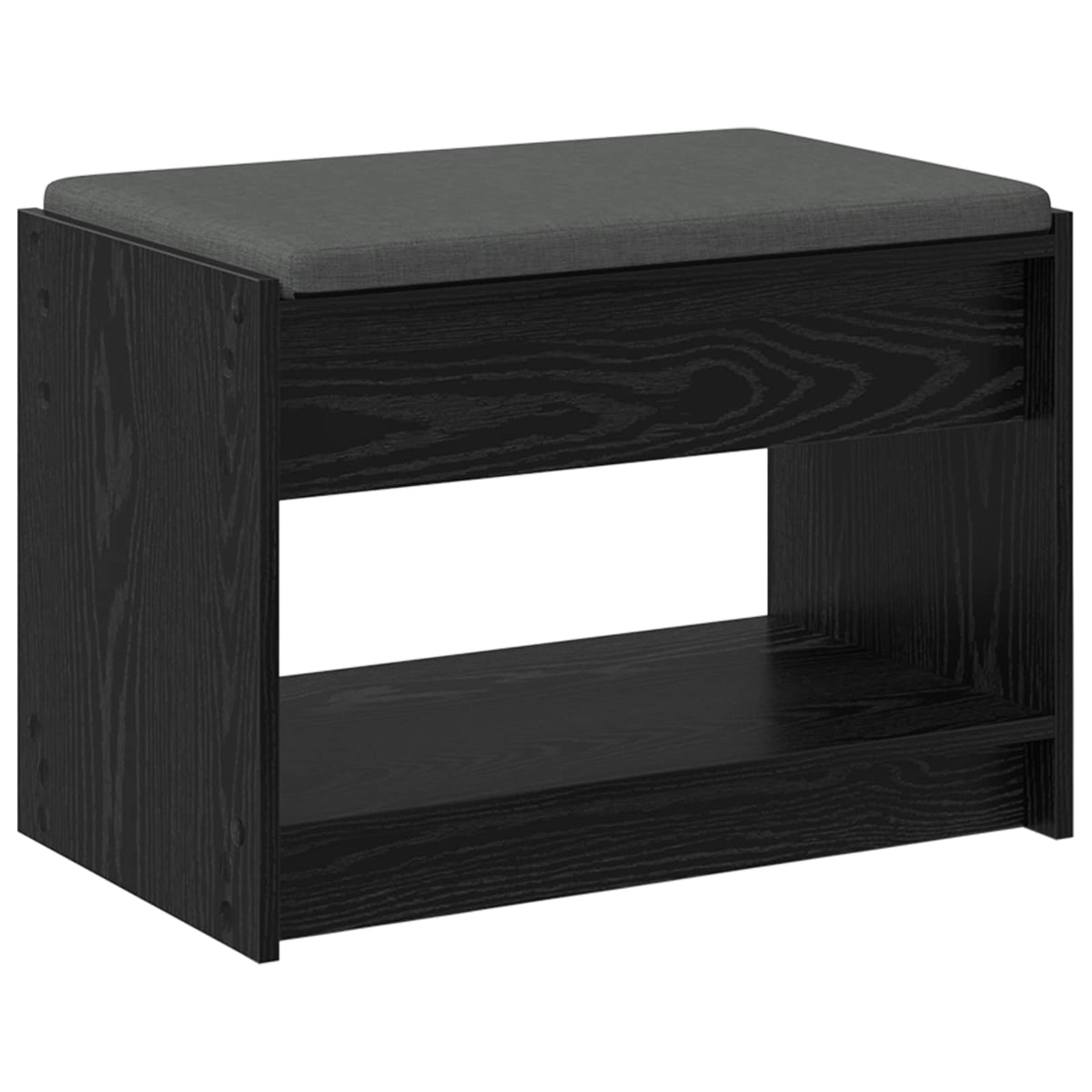 Hallbænk Sort Eg 63 x 38 x 45 cm Kunstigt træ og stof