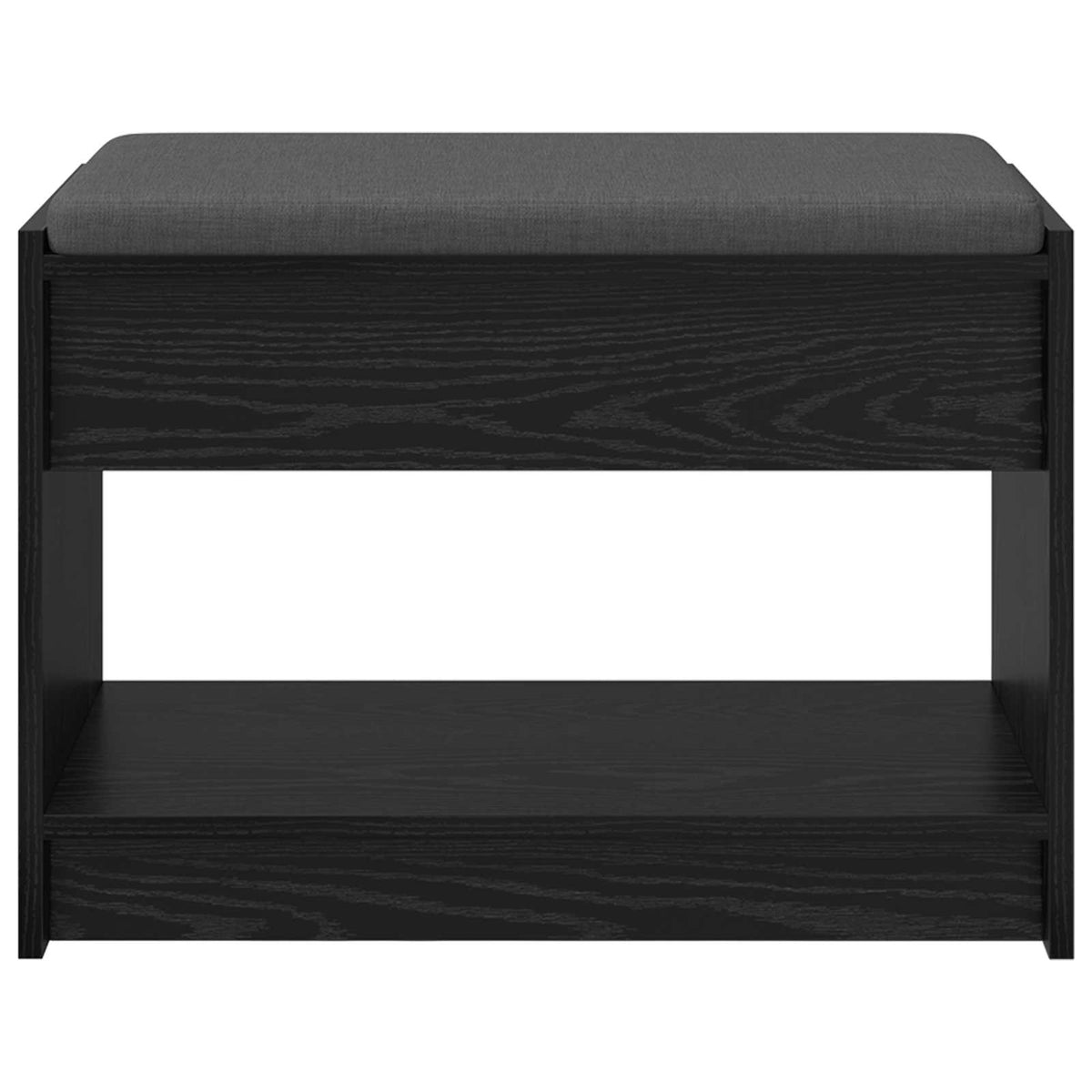 Hallbænk Sort Eg 63 x 38 x 45 cm Kunstigt træ og stof