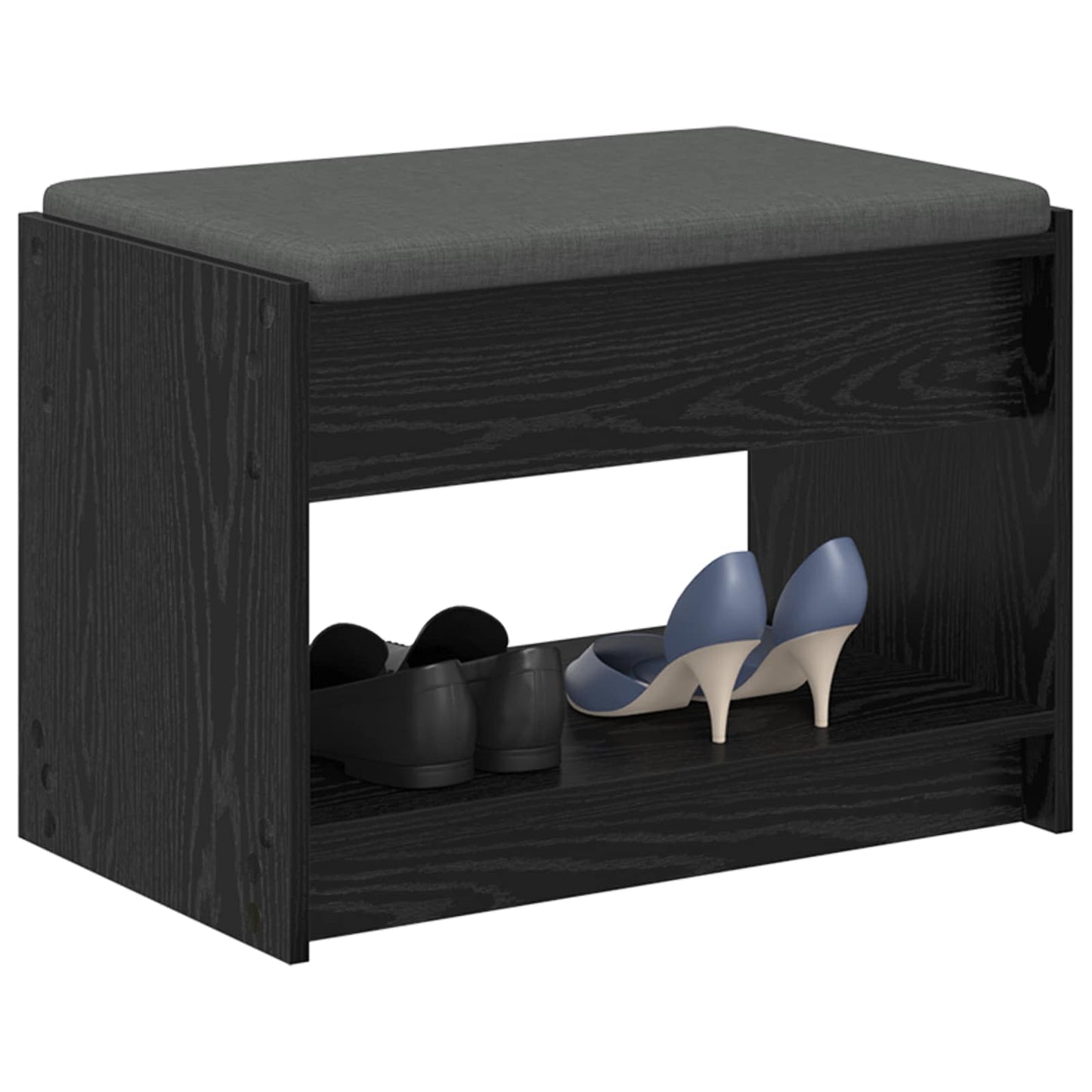 Hallbænk Sort Eg 63 x 38 x 45 cm Kunstigt træ og stof