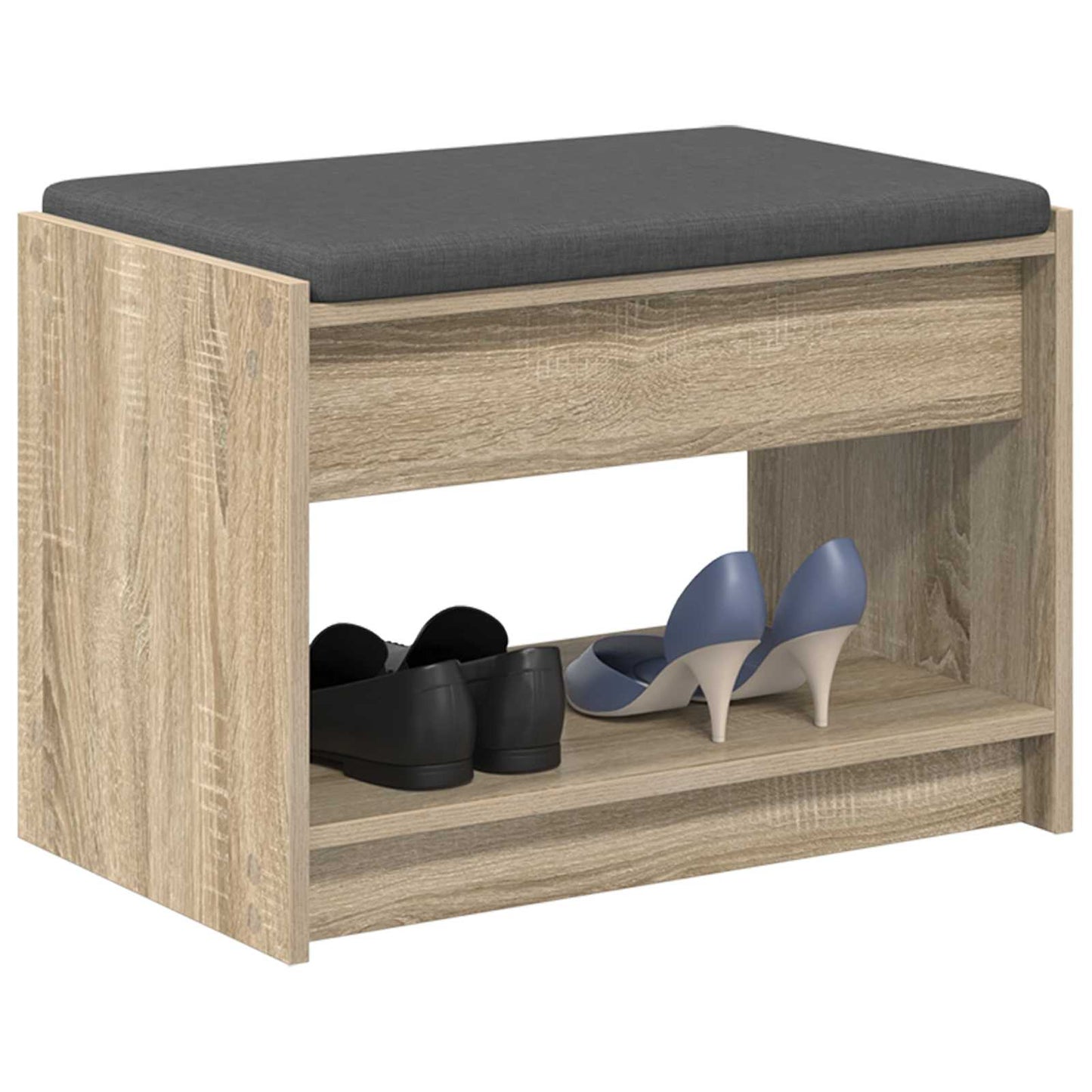 Hallbænk Sonoma eg 63 x 38 x 45 cm Kunstigt træ og stof