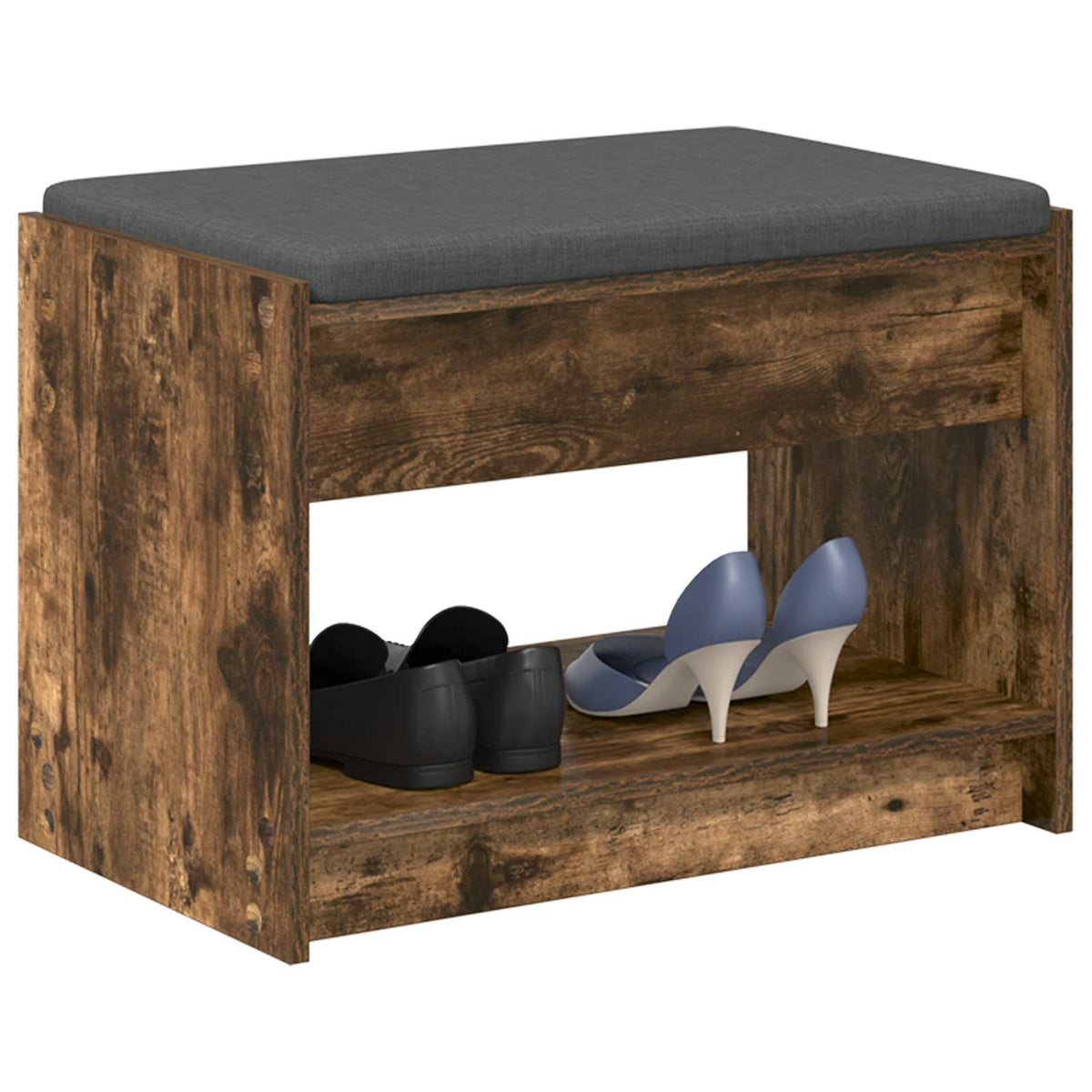 Hallbænk Røget Eg 63 x 38 x 45 cm Kunstigt træ og stof