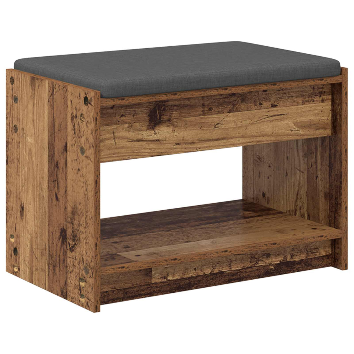 Hallbænk Gammelt træ 63 x 38 x 45 cm Kunstigt træ og stof