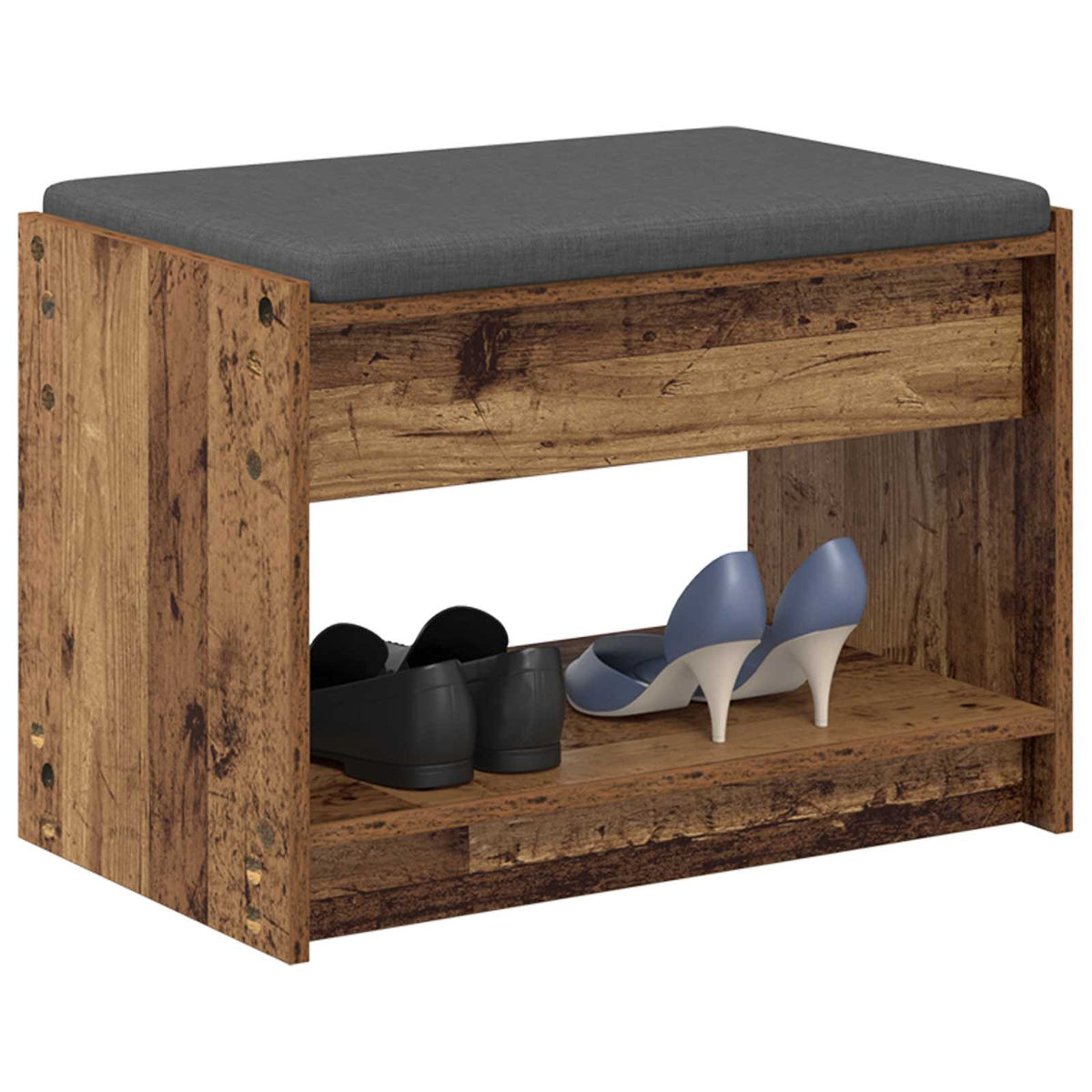 Hallbænk Gammelt træ 63 x 38 x 45 cm Kunstigt træ og stof