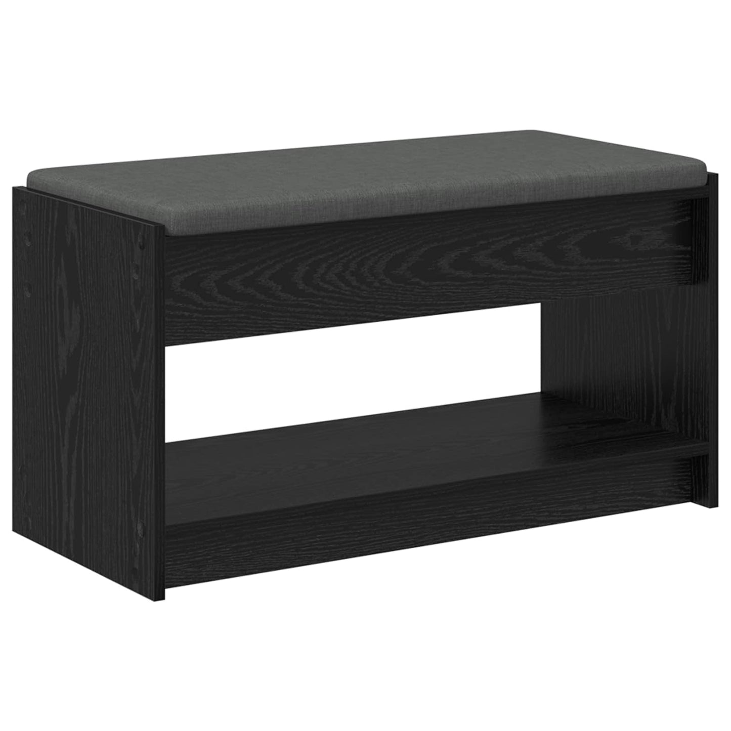 Hallbænk Sort Eg 83 x 38 x 45 cm Kunstigt træ og stof