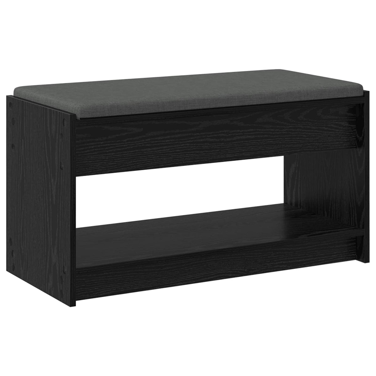 Hallbænk Sort Eg 83 x 38 x 45 cm Kunstigt træ og stof