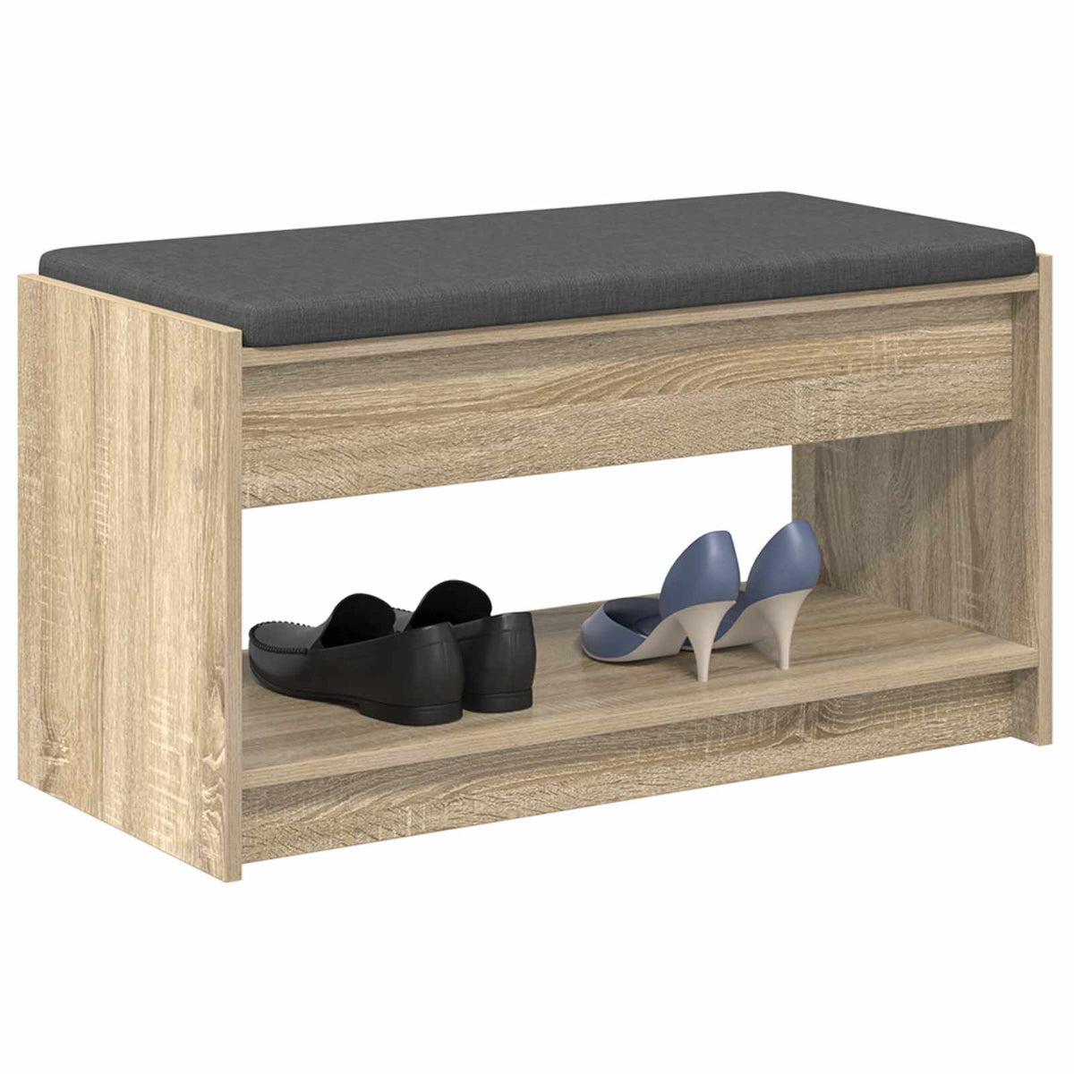 Hallbænk Sonoma eg 83 x 38 x 45 cm Kunstigt træ og stof