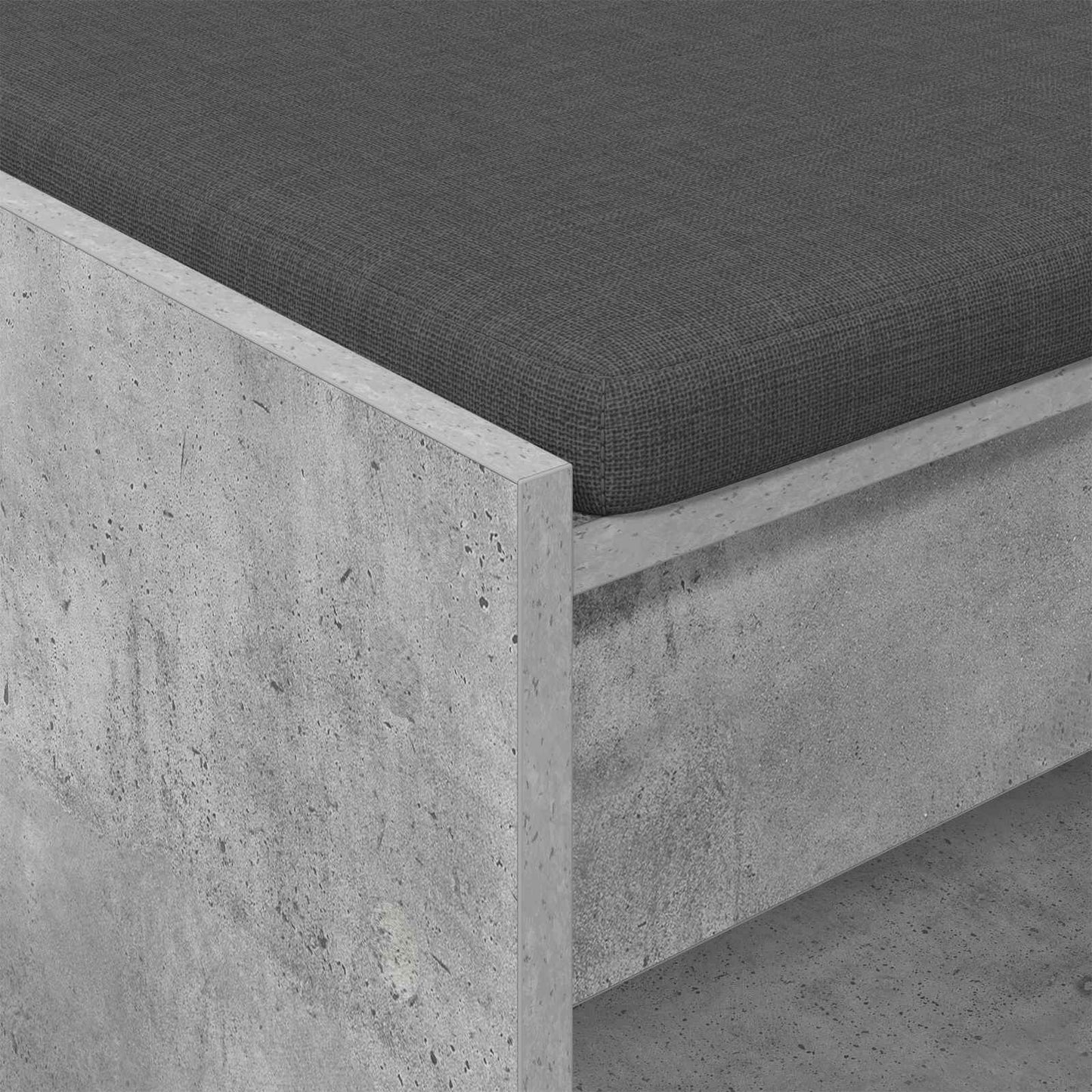Hallbænk BetonGrå 83 x 38 x 45 cm Kunstigt træ og stof