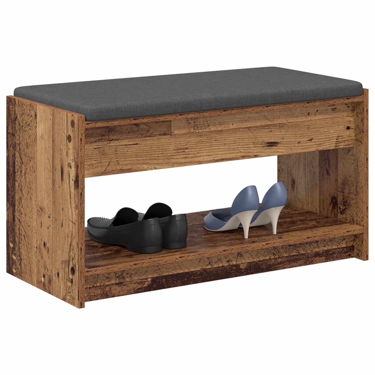 Hallbænk Gammelt træ 83 x 38 x 45 cm Kunstigt træ og stof