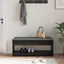 Hallbænk Sort Eg 103 x 38 x 45 cm Kunstigt træ og stof