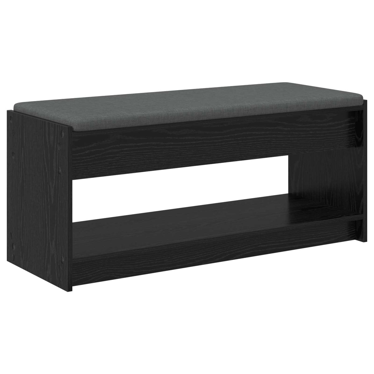 Hallbænk Sort Eg 103 x 38 x 45 cm Kunstigt træ og stof