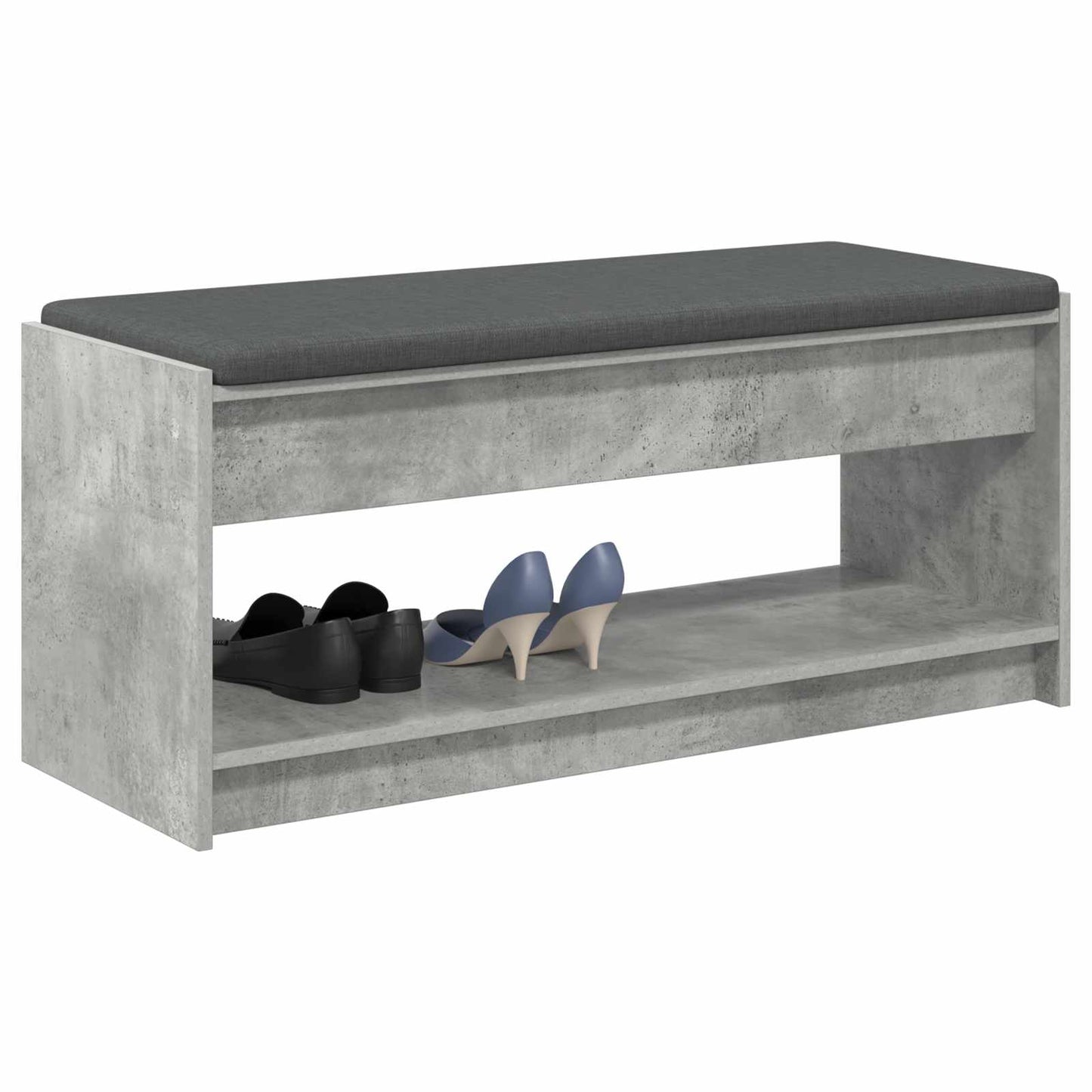 Hallbænk BetonGrå 103 x 38 x 45 cm Kunstigt træ og stof