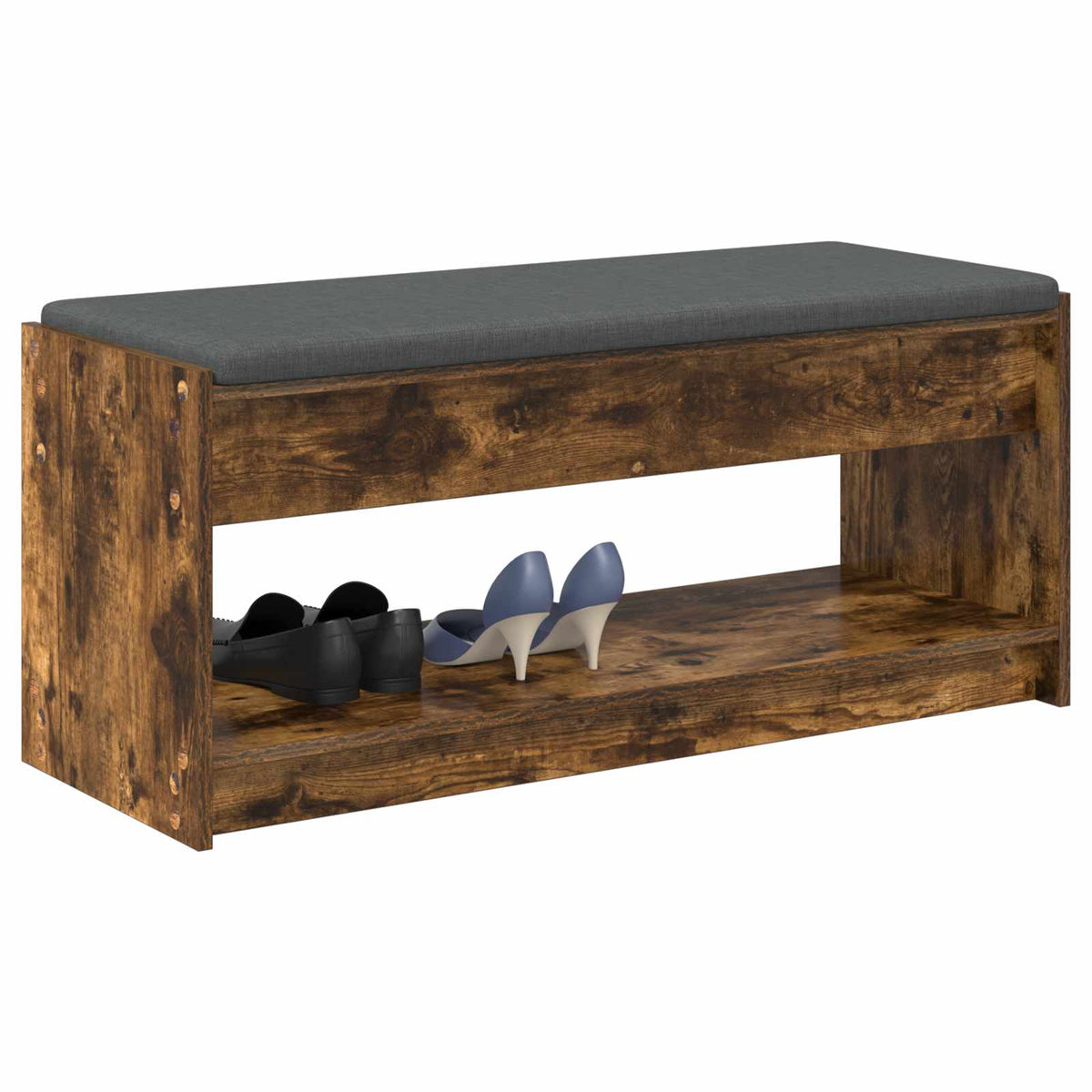 Hallbænk Røget Eg 103 x 38 x 45 cm Kunstigt træ og stof