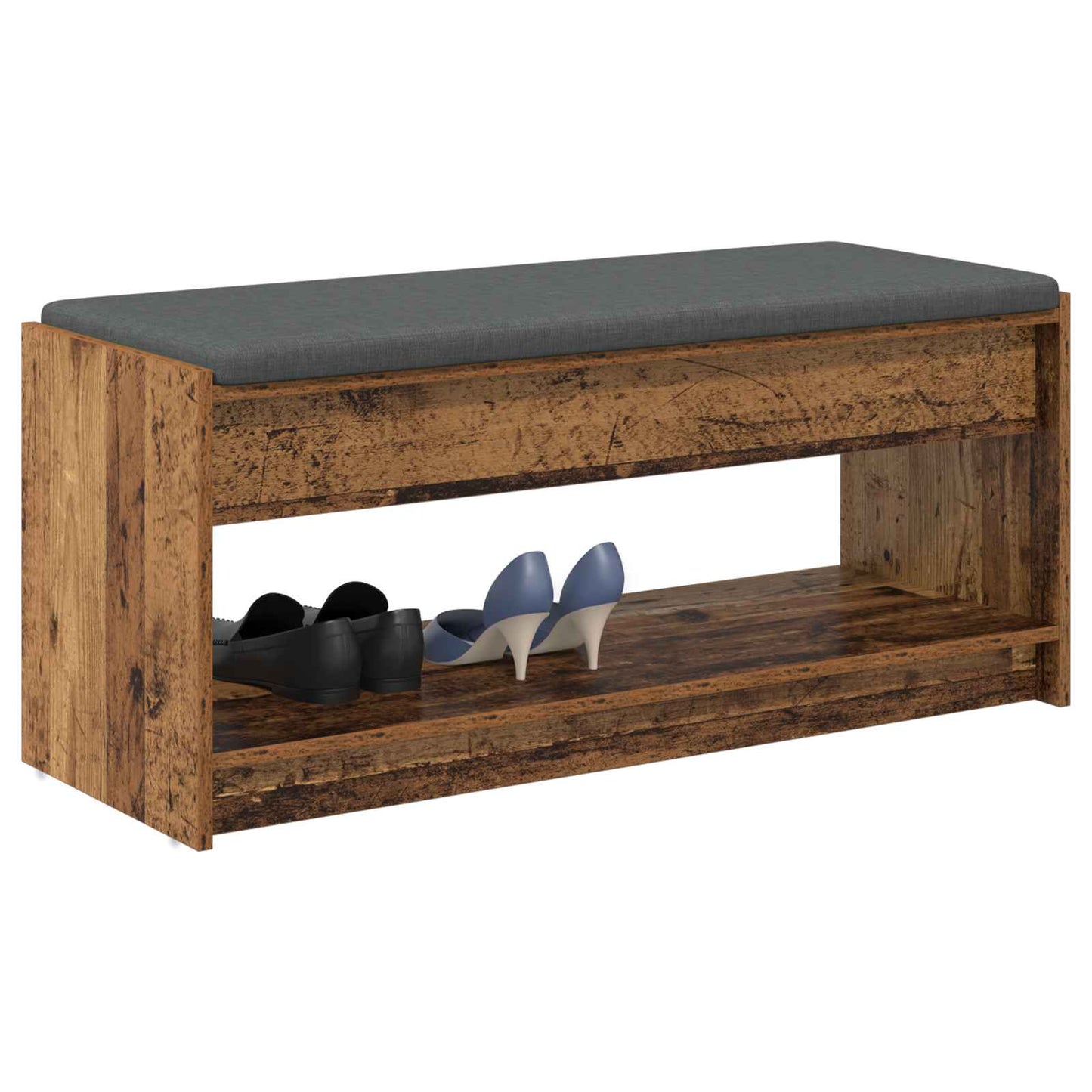 Hallbænk Gammelt træ 103 x 38 x 45 cm Kunstigt træ og stof