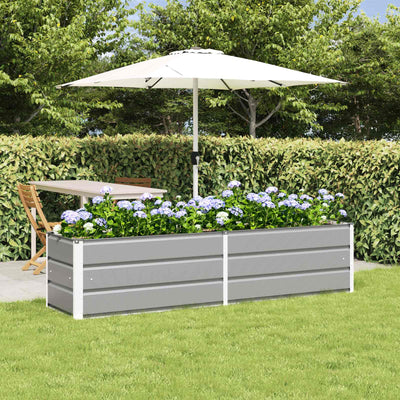 Plantekasse Lysegrå 195 x 50 x 45 cm Galvaniseret stål