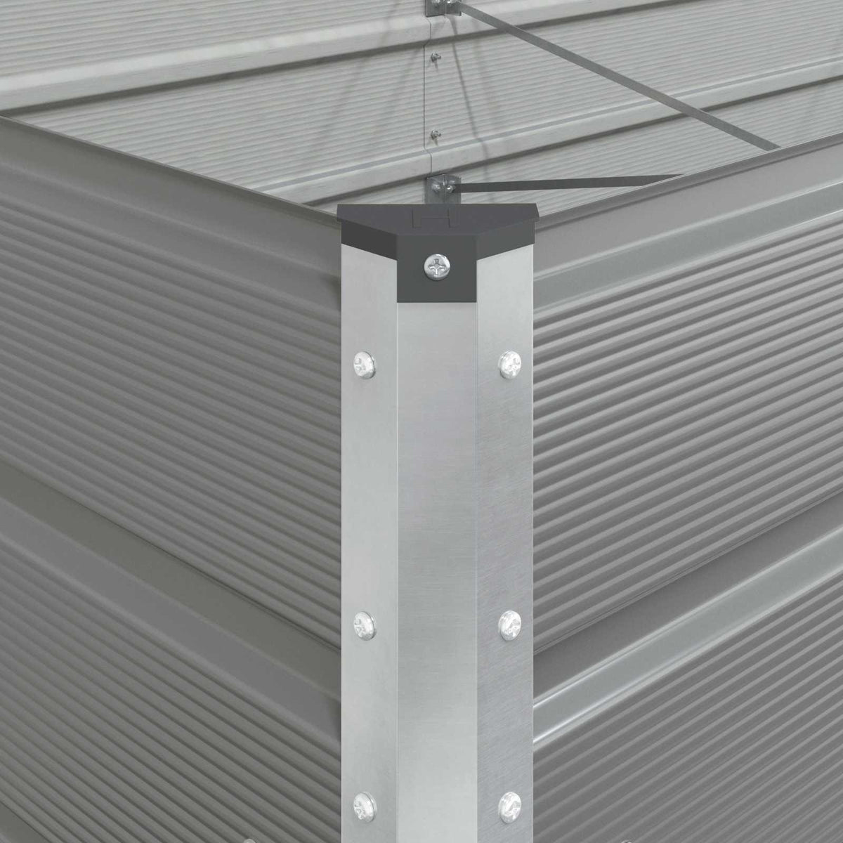 Plantekasse Lysegrå 290 x 100 x 45 cm Galvaniseret stål