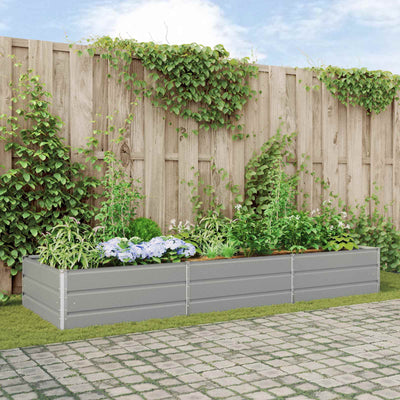 Plantekasse Lysegrå 290 x 100 x 45 cm Galvaniseret stål