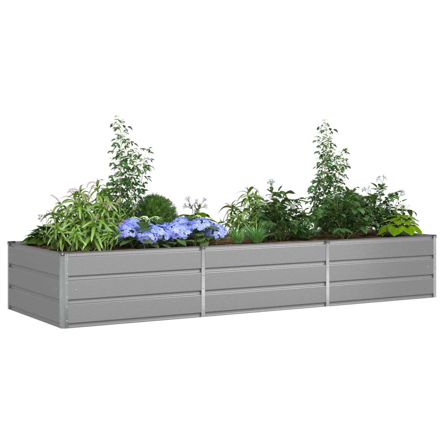 Plantekasse Lysegrå 290 x 100 x 45 cm Galvaniseret stål