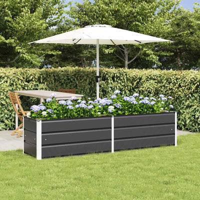 Plantekasse Antracit 195 x 50 x 45 cm Galvaniseret stål