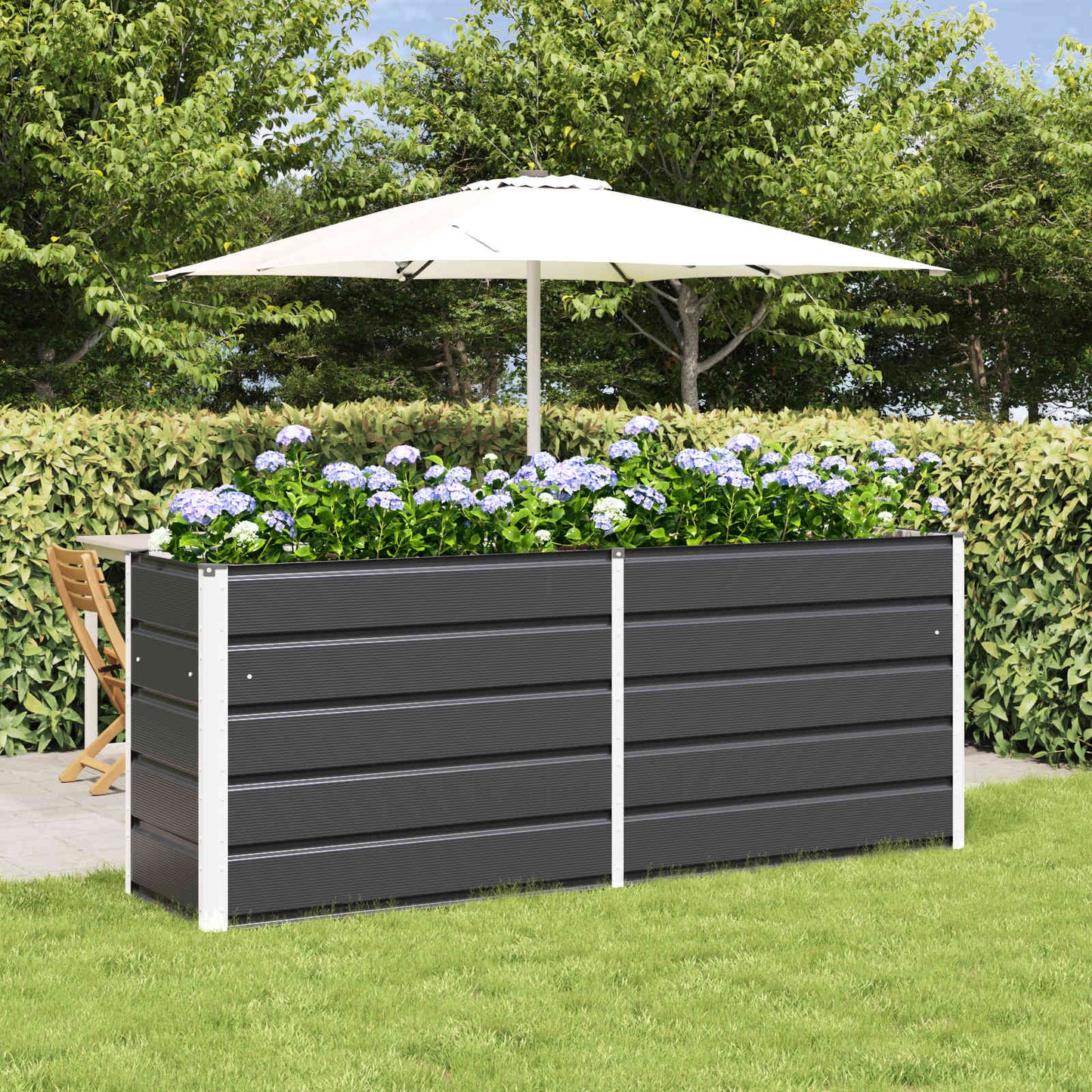 Plantekasse Antracit 195 x 50 x 75 cm Galvaniseret stål