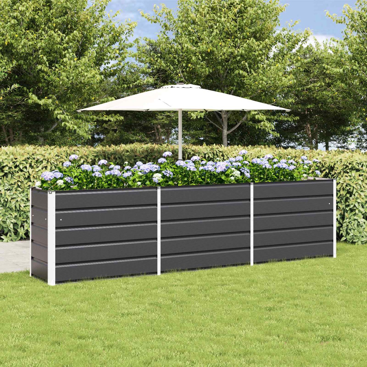 Plantekasse Antracit 290 x 50 x 75 cm Galvaniseret stål