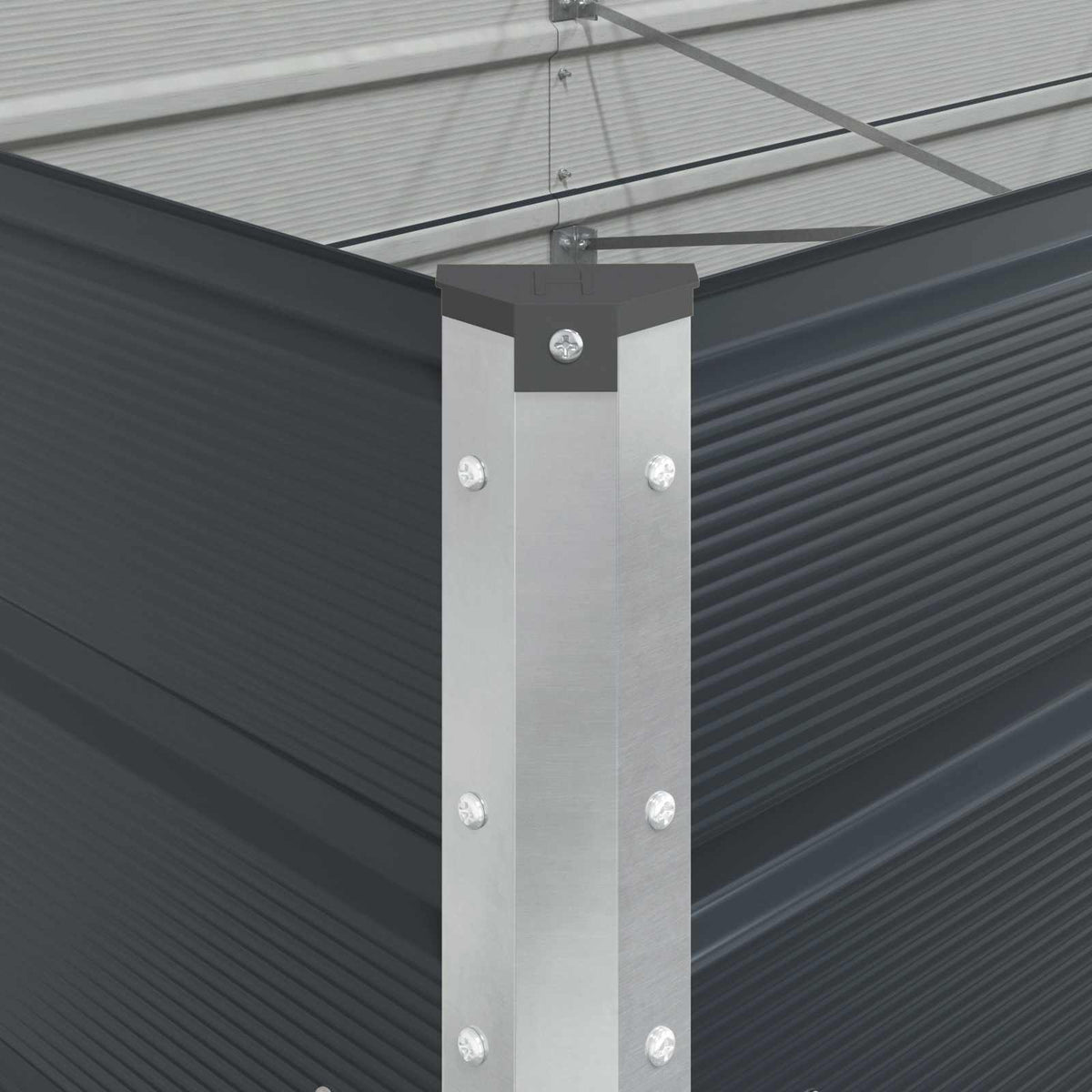 Plantekasse Antracit 385 x 100 x 75 cm Galvaniseret stål