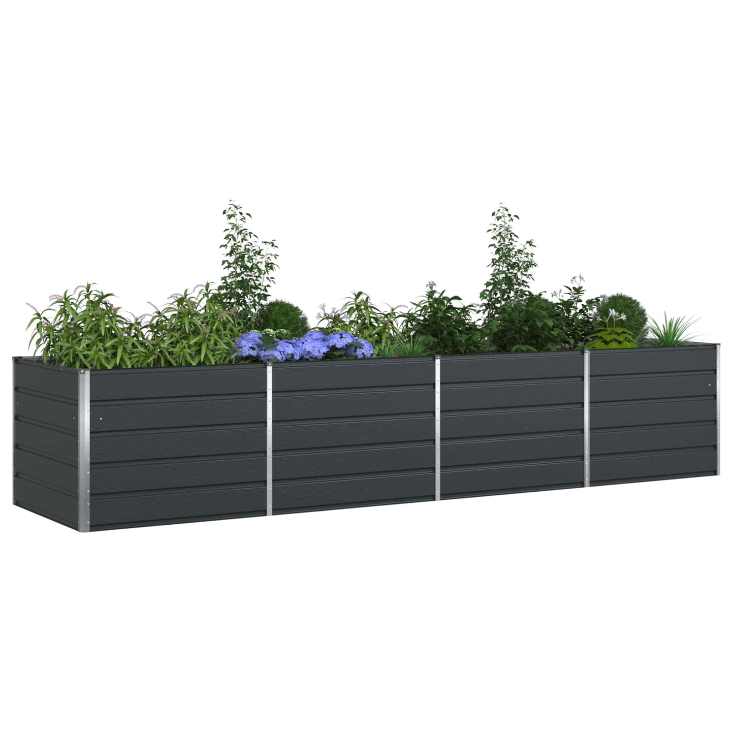 Plantekasse Antracit 385 x 100 x 75 cm Galvaniseret stål