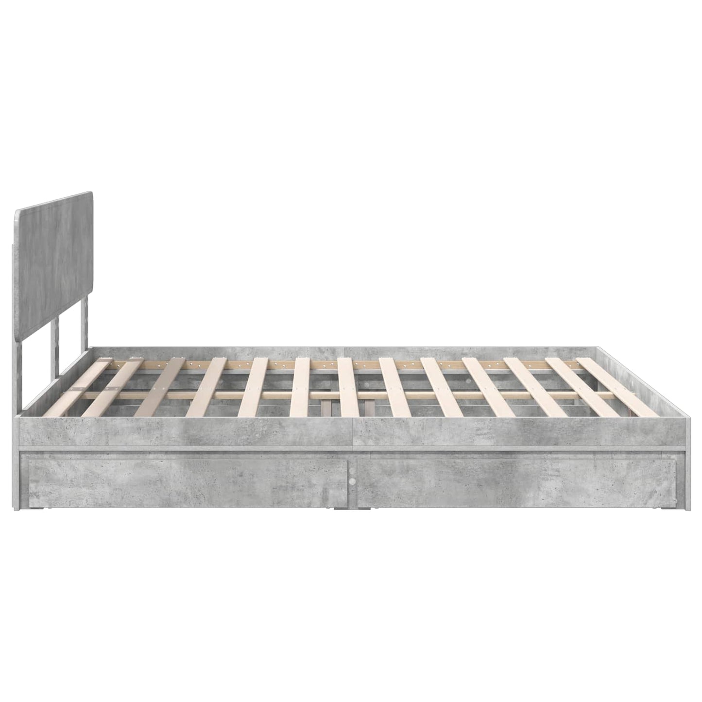 Opbevaringsseng Beton Grå 180 x 200 cm Konstrueret træ