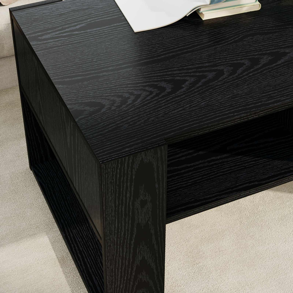 Sofabord Sort eg 92 x 53 x 45 cm Konstrueret træ
