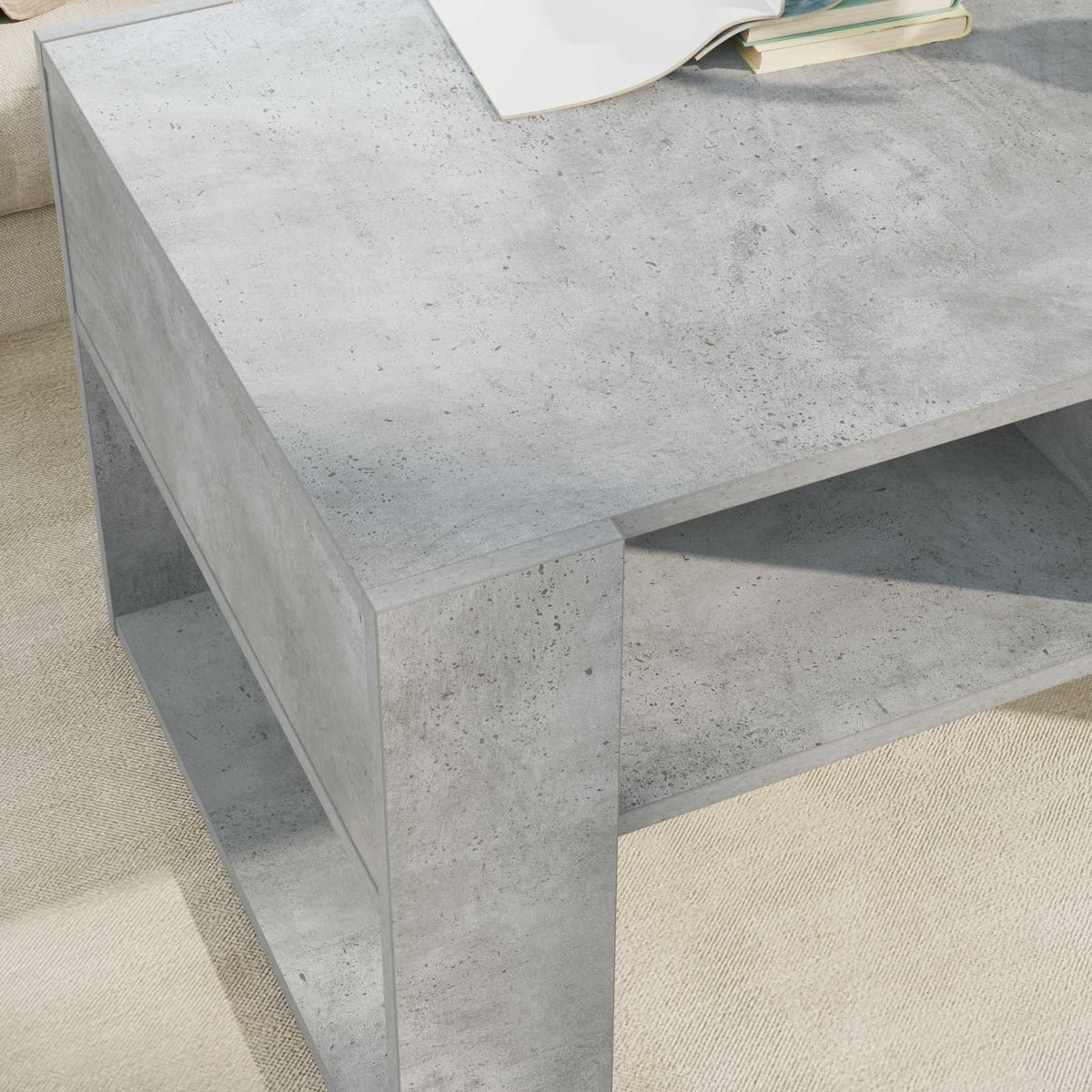 Sofabord Beton Grå 92 x 53 x 45 cm Konstrueret træ