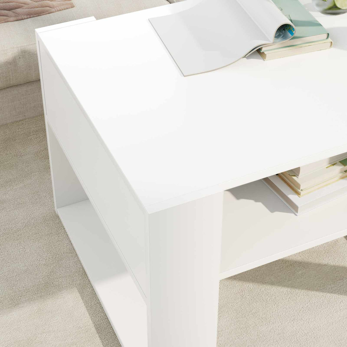 Sofabord Hvid 66 x 53 x 45 cm Konstrueret træ