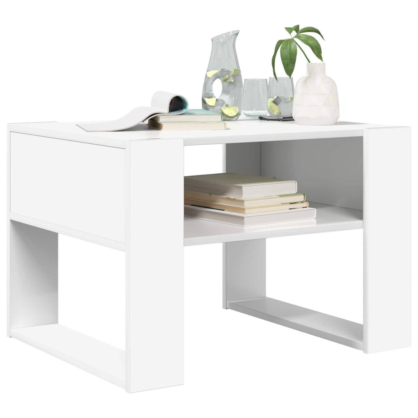 Sofabord Hvid 66 x 53 x 45 cm Konstrueret træ