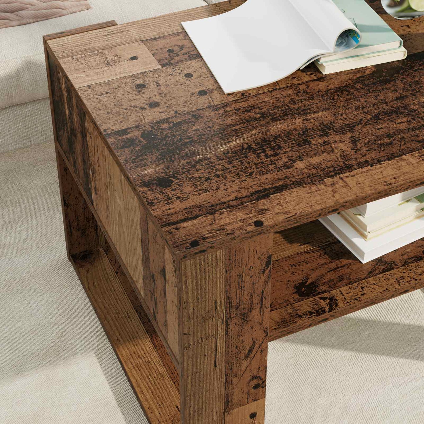Sofabord Gammelt træ 66 x 53 x 45 cm Konstrueret træ