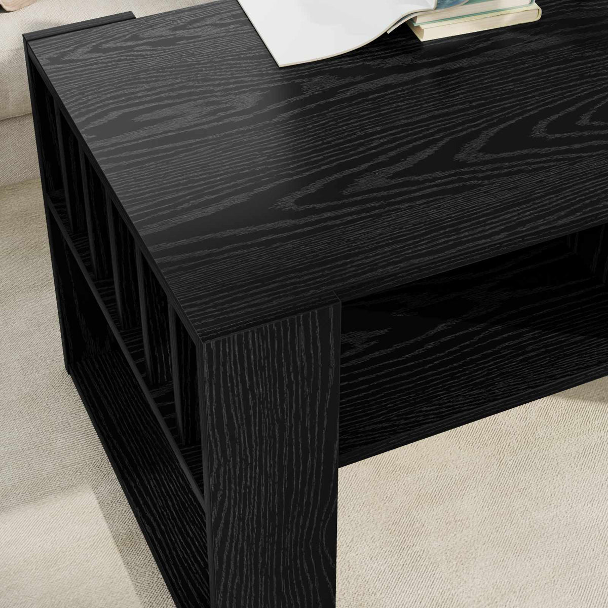 Sofabord Sort eg 92 x 49,5 x 45 cm Konstrueret træ