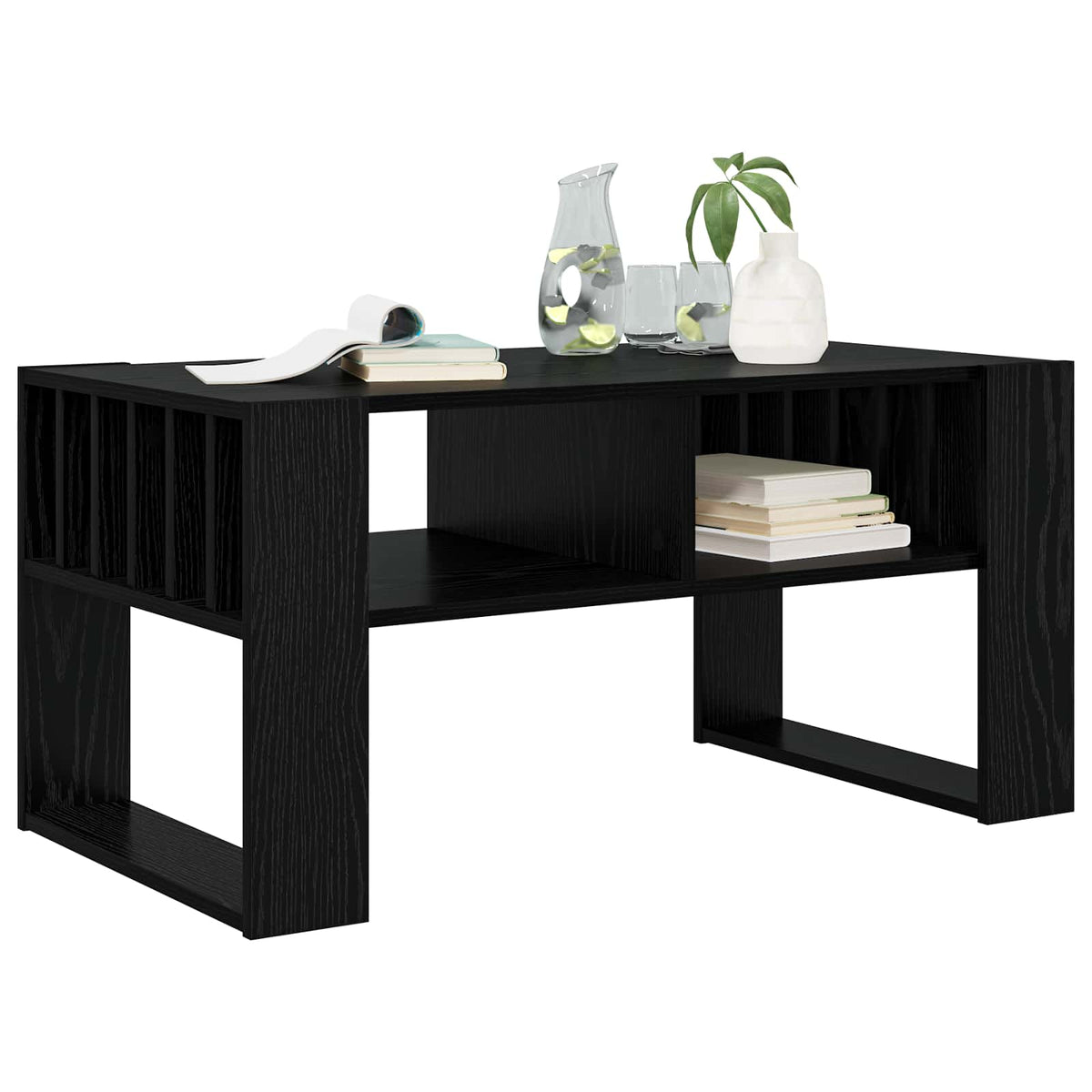 Sofabord Sort eg 92 x 49,5 x 45 cm Konstrueret træ