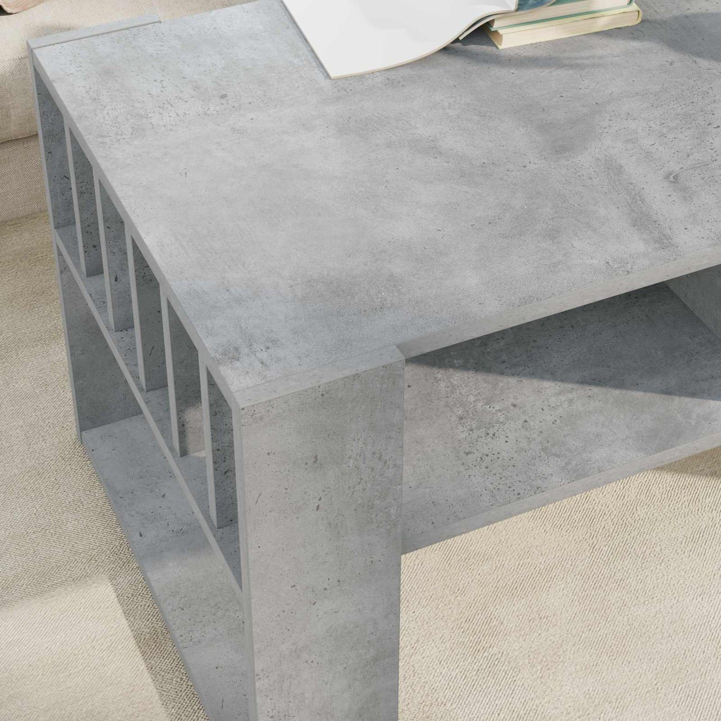 Sofabord Beton Grå 92 x 49,5 x 45 cm Konstrueret træ