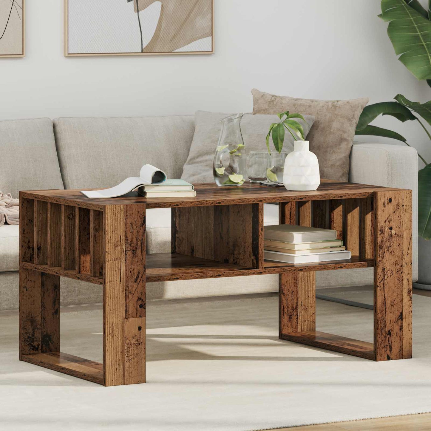 Sofabord Gammelt træ 92 x 49,5 x 45 cm Konstrueret træ