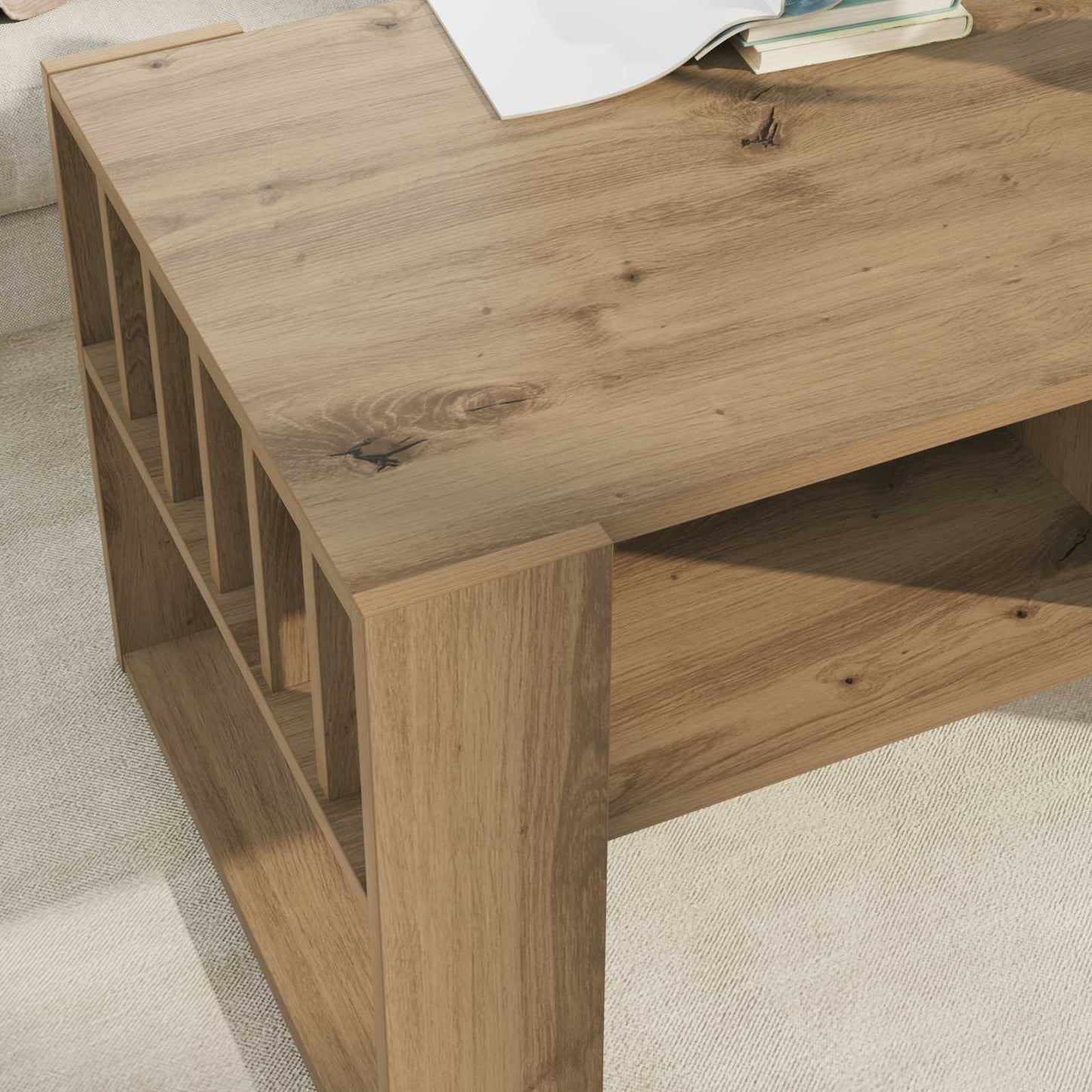 Sofabord Artisan Egetræ 92 x 49,5 x 45 cm Konstrueret træ