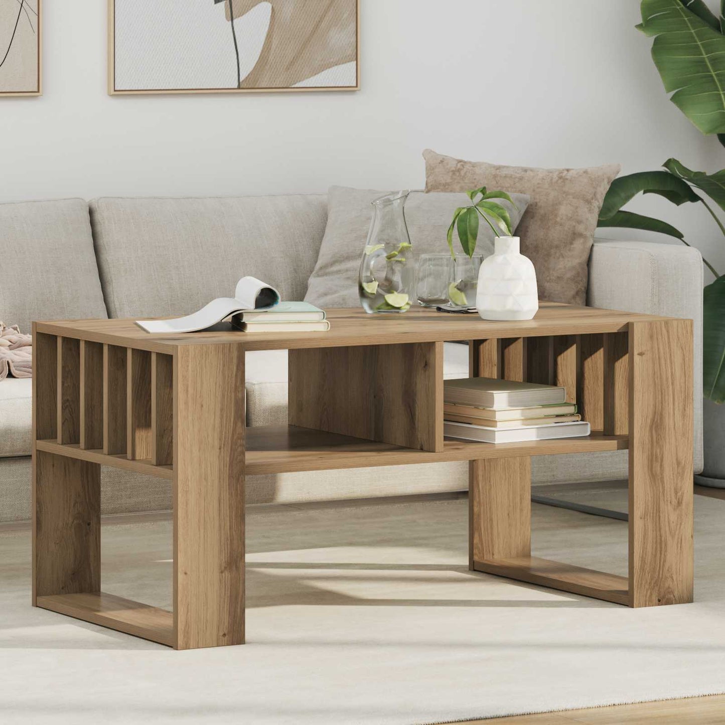 Sofabord Artisan Egetræ 92 x 49,5 x 45 cm Konstrueret træ