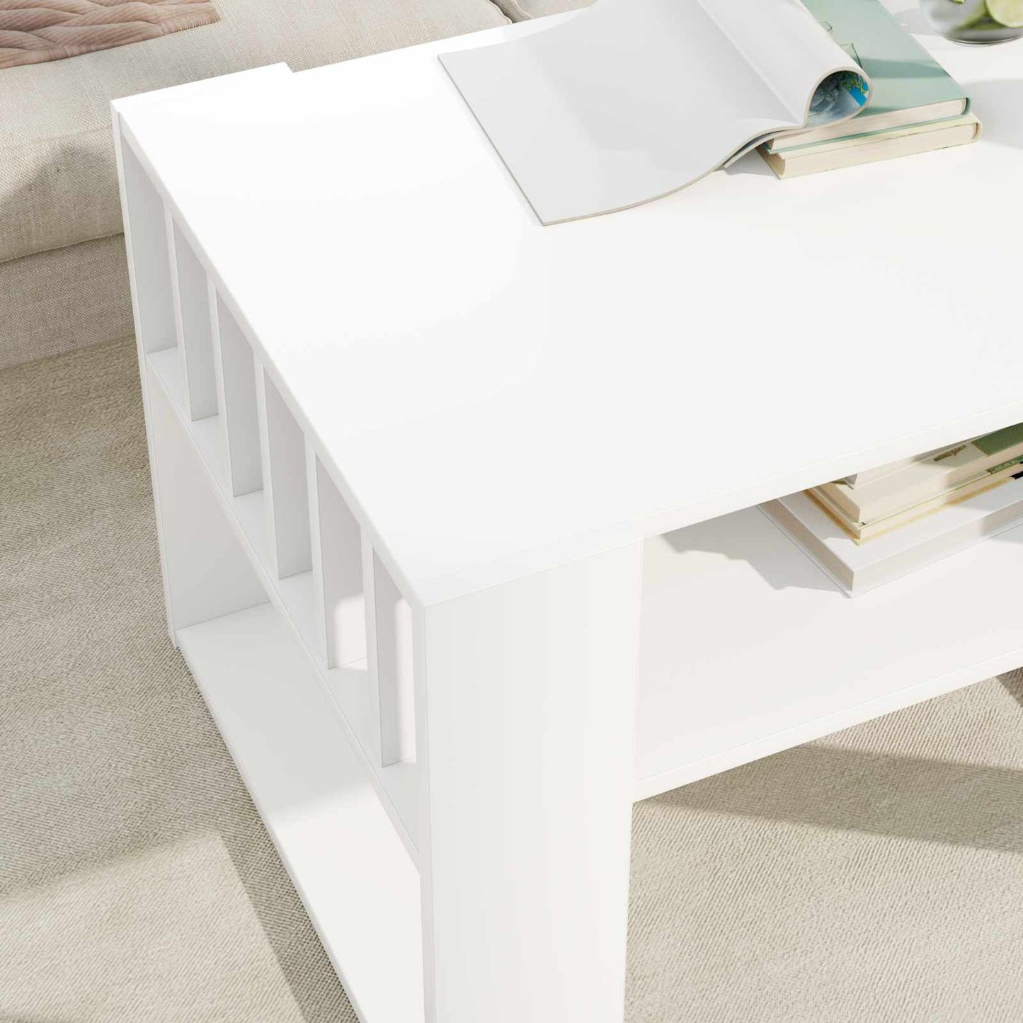 Sofabord Hvid 66 x 49,5 x 45 cm Konstrueret træ
